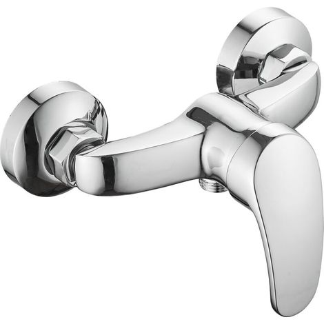 Shower Mixer Tap, Wall Mounted Bathtub Faucet, Single Handle Shower Mixer, Temperature Control, G1/2 Universal Hose Thread Connection, Chrome, Silver