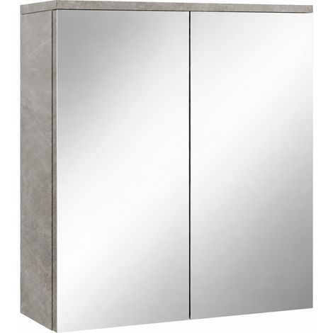 Badplaats Specchio Contenitore Toledo 60 x 20 x 60 cm - Grigio Cemento - Colonna Bagno