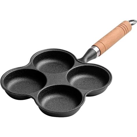 Sartén de hierro fundido para el hogar, para freír huevos, hamburguesas, tortillas, crepes, porosa y antiadherente - Fei Yu (1/5)
