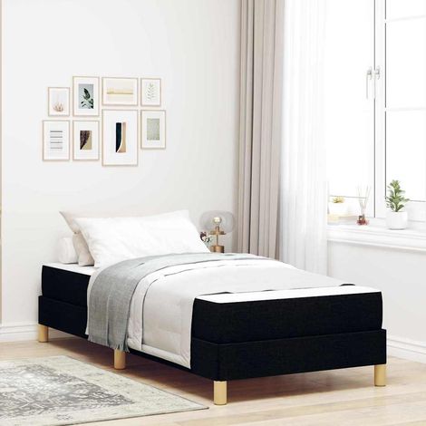 Boxspringbett mit Matratze Schwarz 100 x 200 cm Stoff