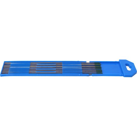 Lot de 10 électrodes TIG tungstène pur, pointe verte WP 1,6mm x 150mm, soudage à l'arc argon, aiguilles fines, accessoires de soudure professionnels. (1/5)
