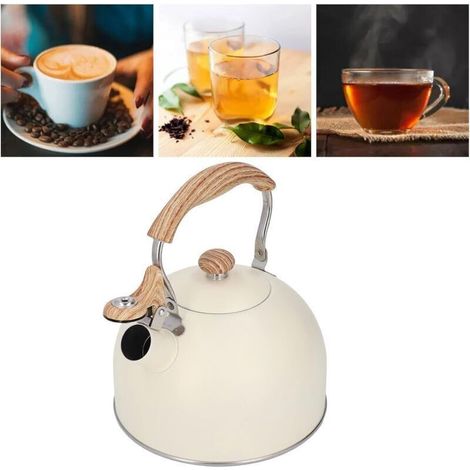 Bouilloire Sifflante, 2.5L Bouilloire Sifflante Induction Gaz Bouilloire En Acier Inoxydable Bouilloire Théière Sifflante Bouilloire A Sifflet Pour Induction Cuisinières Gaz, Faciles À Nettoyer -INHHU (1/4)