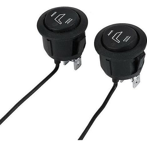 Lot de 2 interrupteurs chauffants pour sièges auto, 3 broches, ronds, à bascule, contrôle de la puissance (haut/bas), 12 V, marche/arrêt, noir, universel, accessoires intérieurs de voiture (1/5)