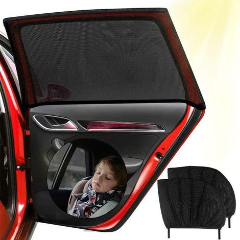 2er Set Sonnenschutz Auto mit UV-Schutz, Insektenschutz, universell passend (1/5)