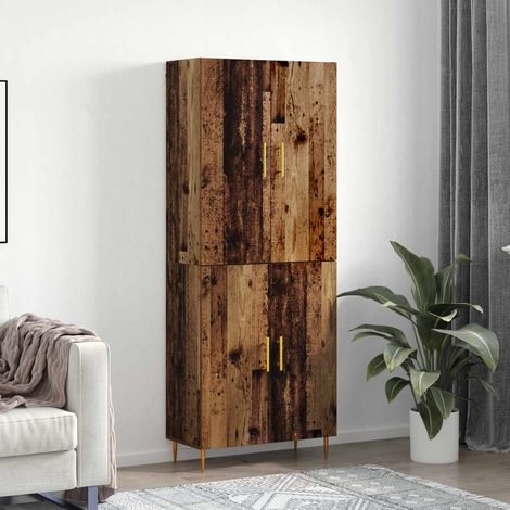 vidaXL Highboard Wandmontiert Altholz 69,5 x 34 x 180 cm Holzwerkstoff (1/5)