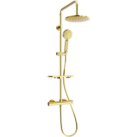 Mexen KT40 set doccia esterno con soffione e miscelatore termostatico, oro - 771504093-50 (1/2)