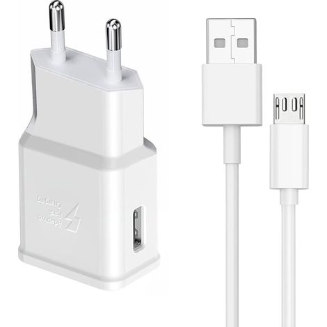 LIANSUM Chargeur avec Micro USB Câble 1.5m, Charge Rapide pour Samsung Galaxy S3 Edge S4 S5 S7 S6, A3, A5, A6, A10, J8 J7 J6 J5 J3, Tab S Tab S2, Note5 Note4 Note2 Android Universel Secteur (1/5)