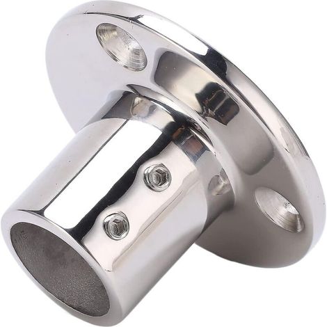 Embase ronde pour main courante, fixations en acier inoxydable 316 antirouille pour tube de 25 mm/1" (90°). (1/5)
