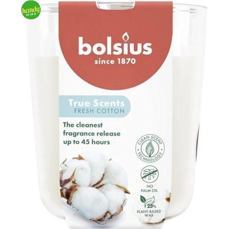 Candela vetro True Scents Fresh Cotton Bolsius