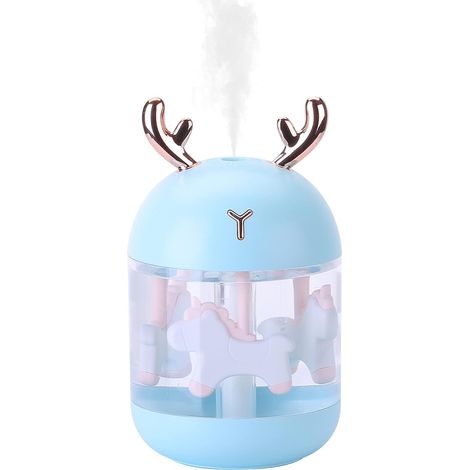 Mini Humidificateur D'air,Portable Humidificateur d’Air Maison,humidificateur d'air bébé,Arrêt Automatique Sans Eau de L'humidificateur de Bureau USB pour la Maisonla Chambre à Coucherle Bureau (Bleu) (1/5)