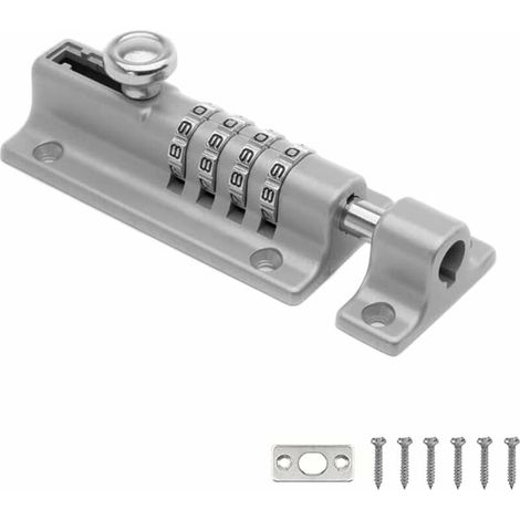 Verrou à pêne coulissant pour serrure de porte - Serrure de porte résistante aux intempéries en métal moulé - Verrou à pêne coulissant inviolable (1/4)