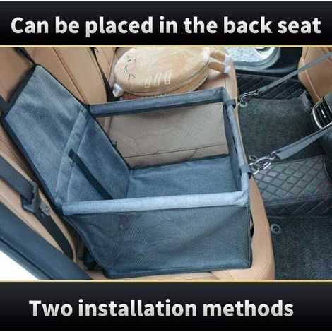 Sac de Transport Chien et Chat Rehausseuravec, Ceinture de Siège de Voiture de Sac de Voiture d'animal Familier Respirant pour l'animal Chat de Chien Gray (1/3)