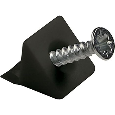 escuadra para sujeción de traseras de armario con solapa y tornillo premontado acabado negro (1/3)