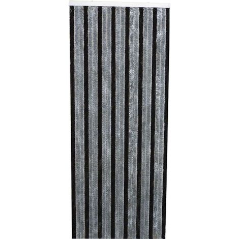 Rideau De Porte Florence Chenilles 90x220 Cm - Gris, Noir - Morel