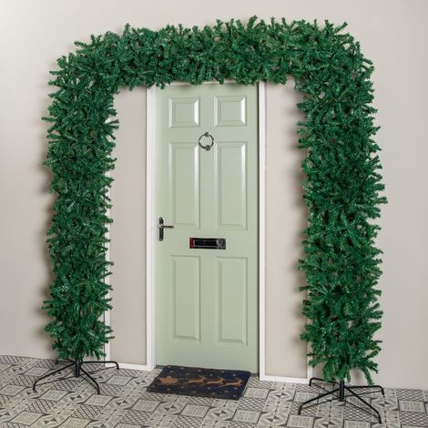 8ft (2.35m) Samuel Alexander Double Door Plain Green Flat Top Christmas Tree Arch with 2000 Tips (1/5)