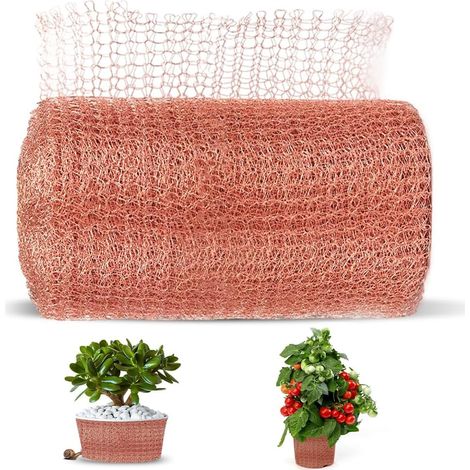 Red antibabosas de cobre, 12,7 cm x 15 m, contra babosas y caracoles, alambre de cobre, trenza de cobre cortable, para jardines, repele babosas y ratones (1/5)