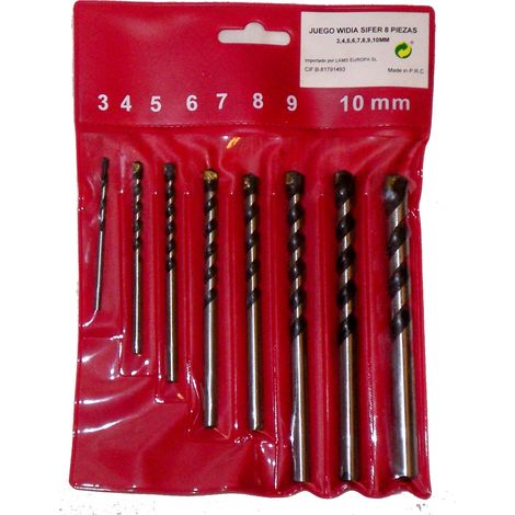 SIFER sifer juego brocas widia de 3-10 8 und. m-502 en bolsa