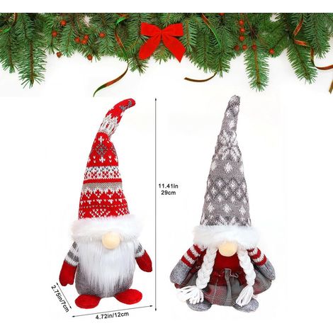pezzi di decorazioni natalizie a forma di gnomo, decorazioni natalizie a forma di gnomo, Babbo Natale di peluche, decorazioni natalizie per la tavola di casa, decorazioni per feste di Natale, bambola (1/4)