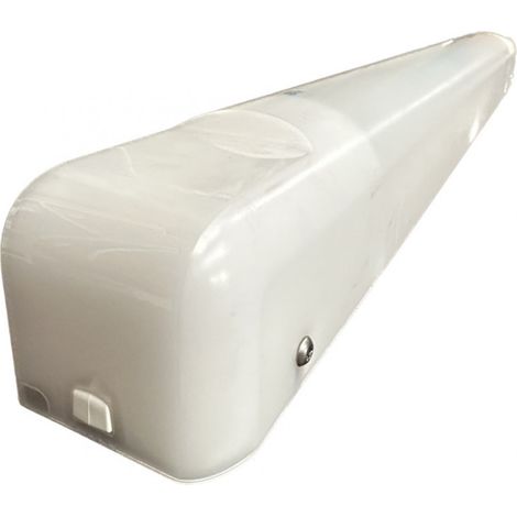 Applique SDB fluo 1x24W étanche polycarbonate 816mm avec tube T5 protection à vis antivol IP44 IK07 Fluolux 2 SARLAM 128703 (1/3)