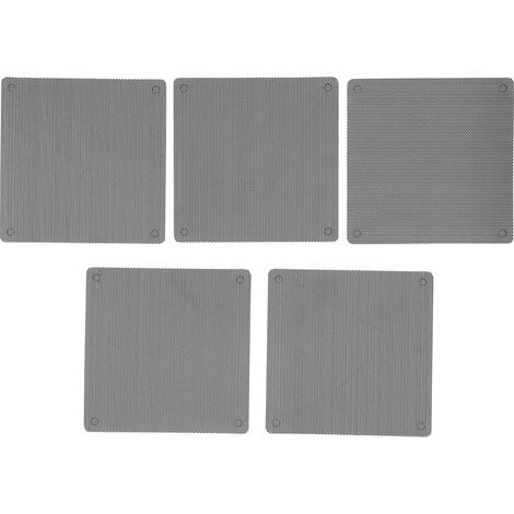 Lot de 5 grilles de protection anti-poussière de 12 cm pour ventilateur d'ordinateur portable ou de bureau (PC), en PVC noir. (1/5)