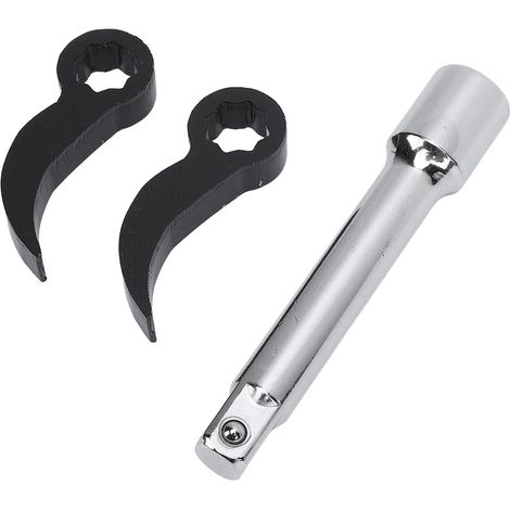 Ensemble 3 pièces adaptateur de levier : 2 têtes de barre à mine double carré en acier 65 Mn et 1 rallonge 1/2 (1/5)