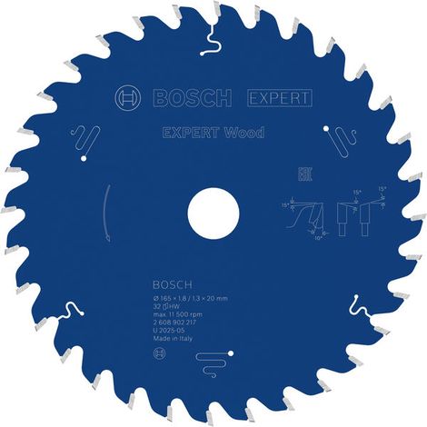 Bosch EXPERT Wood Circular Saw Blade 165 x 1.8/1.3 x 20 mm T32 2608902217 (1/4)