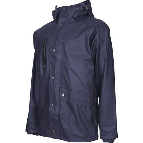 Veste de Pluie de Travail Tuna - Taille L - Marine - Résistante et Imperméable - Protection Idéale - D-Work