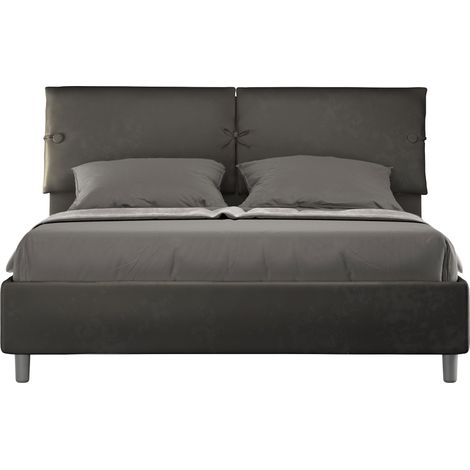 Letto matrimoniale e rete 160x190 in microfibra grigio Sleeper (1/4)