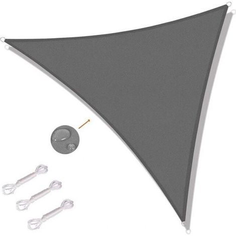 Voile d'ombrage - YYV - Triangulaire 4x4x4m - Protection UV - Imperméable - Facile à nettoyer (1/4)