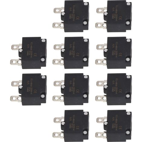 Lot de 10 fusibles de protection contre les surcharges à réarmement automatique pour accessoires de voiture électrique pour enfants, AC125 250V 6A (1/5)