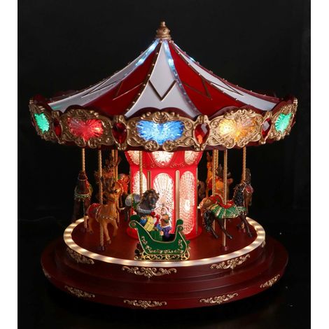 Ad Trend Giostra Carillon Natale con 133 Led D 44 Cm H 47 Cm Rosso (1/3)