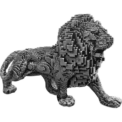 Kreative 3D Geometrische Löwenfigur au Kunstharz Künstlerische Tierdekoration for Wohnzimmer (1/5)