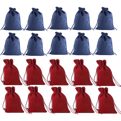 Lot de 20 sacs à cordon réutilisables de 7 x 9 cm (2,8 x 3,6 pouces) pour fêtes, mariages et rangements à la maison. (1/5)