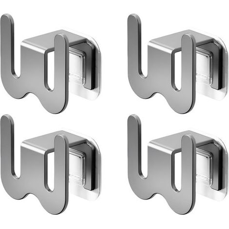 Étagère à chaussures murale - Lot de 4 - Porte- Chaussures pour femmes - Aluminium - Étagère à pantoufles - Installation sans Embouts - Rangement Chaussures pour femmes sur porte ou mur - 8,6 x 4,5 x (1/5)