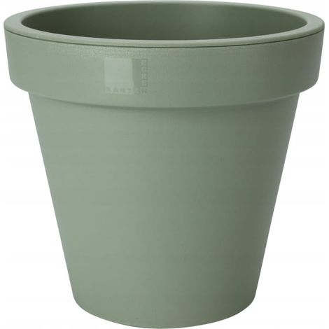 Vaso da giardino decorativo rotondo verde 25 x 22 cm (1/2)