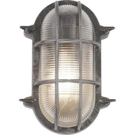 Bulkhead Lampada da esterno, alluminio argento nero, IP44 (1/5)
