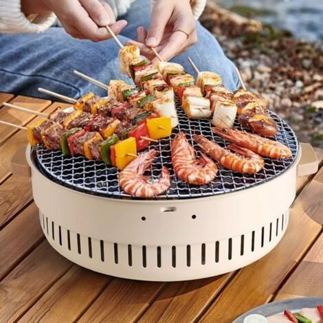 Tragbarer, rauchfreier Edelstahlgrill – Kompaktes Design für Camping und Picknicks – Schnelles und effizientes Grillen (1/5)