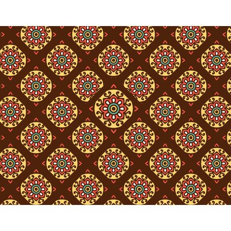 Telas decorativas para exteriores Oxford - Estampado oriental marrón 2 I DR277 (1/5)