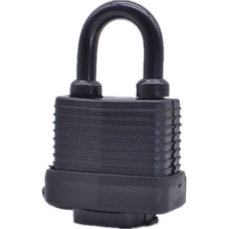 Lntyq Cadenas à Clé avec Protection Thermoplastique, [2 Pièces]Cadenas en étanche,Cadenas en Acier Laminé Extérieur Résistant aux Intempéries,6 Clé, pour Casier, Gym, Garage, Clôture (Noir) (1/5)
