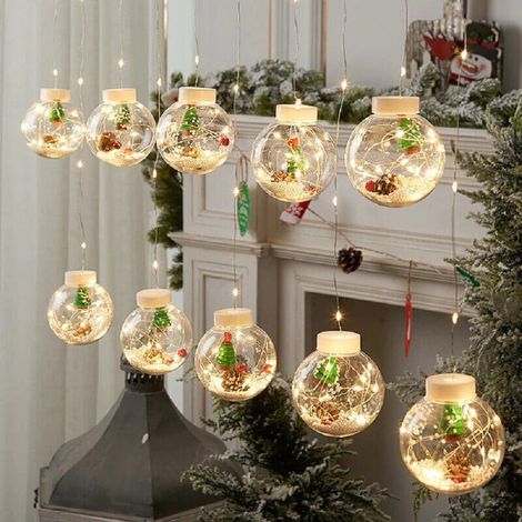 Lumières De Noël 10 Boules De Santa Tente De Noël Lumière Blanche Froide Et Brillante (1/5)