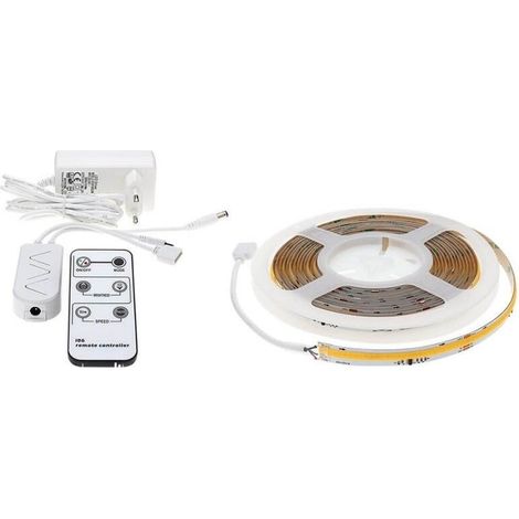 Ruban LED COB 5M Effet Dynamique 360LED/m 24V IP65 + Télécommand (1/2)
