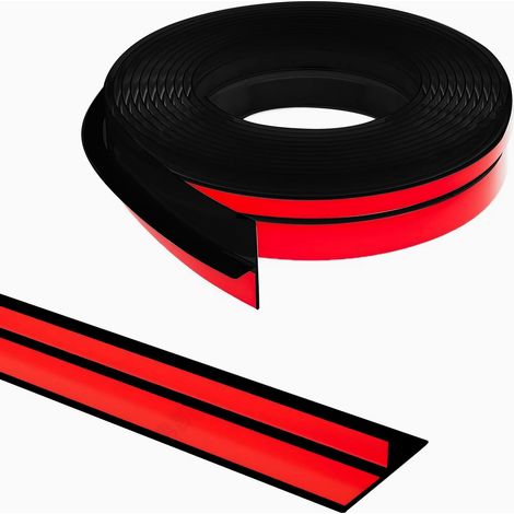 Guarnizione per porta in silicone a forma di T, striscia sigillante autoadesiva, 3,5 cm x 6 m, guarnizione multifunzionale, ideale per isolamento acustico, protezione da vento e polvere, nera. (1/5)