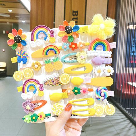 Juego de 28 pinzas para el cabello de bebé niña, accesorios coloridos y adorables Multicolor (1/5)