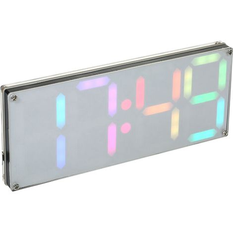 Uhr DS3231 4-stelliges DIY-Digital-LED-Uhr-Kit mit Regenbogenfarben und transparentem Gehäuse (1/5)