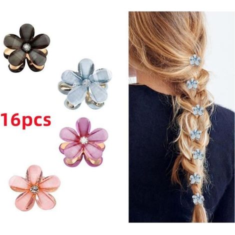 Haarspange, Mini-Haarspangen, Haarspange aus Metall, Haarschmuck mit Blumen, für Alltag, Party, Hochzeit, Abendveranstaltung (1/4)