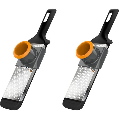 Fiskars Set di Grattugie Manuali, 2 Pezzi, Fori Grossi e Fini, Metallo/Plastica, Functional Form, 1014413 (1/4)