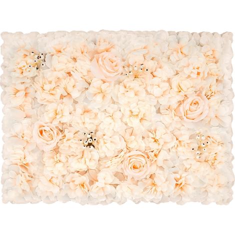 Paneles de fondo florales, decoración versátil, fácil instalación, amarillo pálido y blanco. (1/2)