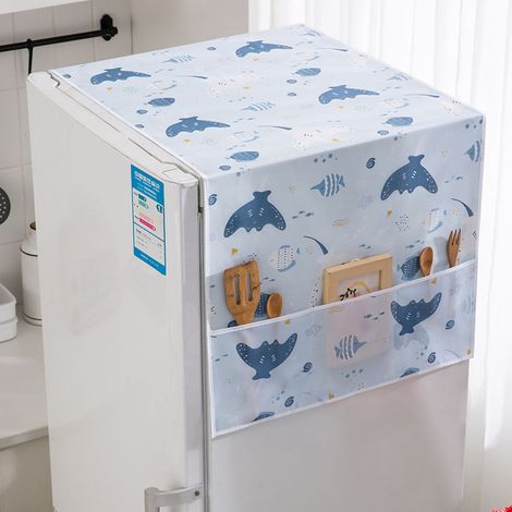 Wasser- und ölabweisende Kühlschrankabdeckung aus PEVA-Küchengewebe, Maße 130 x 55 cm, ideal für optimalen Schutz