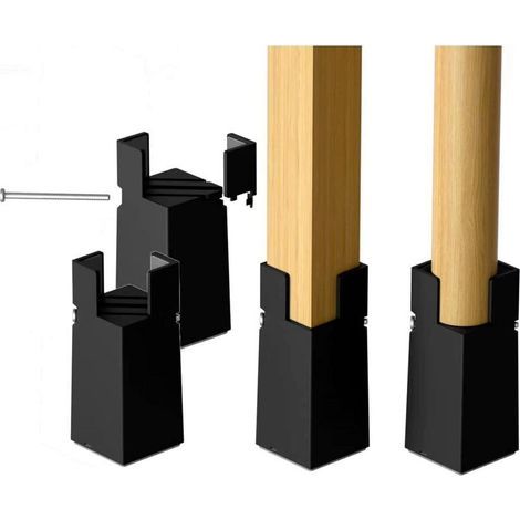 4 PCS Rehausseurs de Lit Réglables 22-42mm Noir Rehausseur Meuble 10cm pour Pieds de Chaise Table Canapé avec Pince à Vis (1/5)