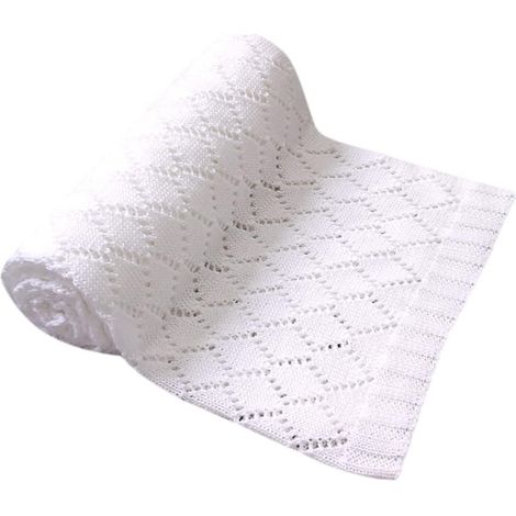 Couverture Chaud pour Automne Hiver Couverture Tricotée Ajourée pour Poussette et Sommeil (1/5)